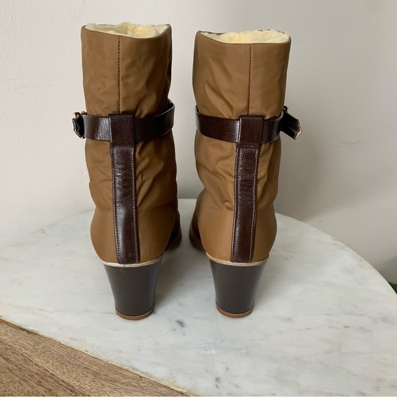 Vintage boot GOLO brand high heel boots, Nylon Tan Size 7 Vibram Sole Waterproof - Picture 2 of 15